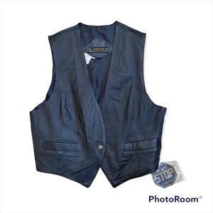 Vintage Black Leather Vest Don’t Stop Size M Unisex